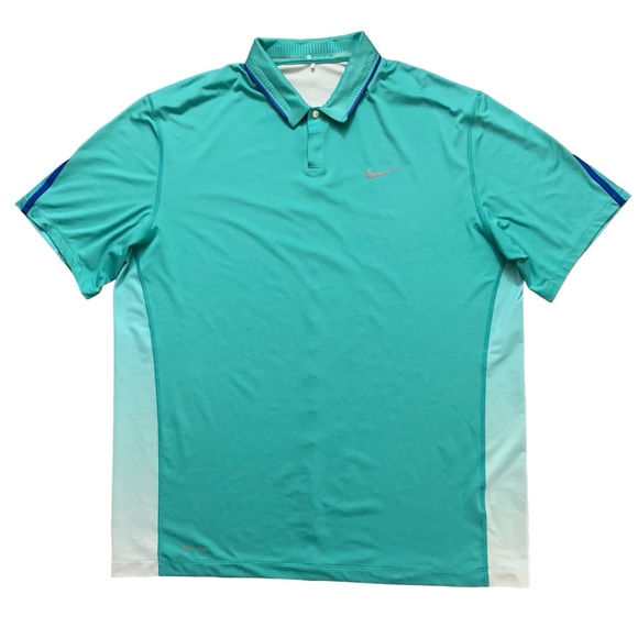 Nike Polo Shirt Mens Size XL Tiger Woods Collection Glow Snap Button Green - Picture 1 of 7